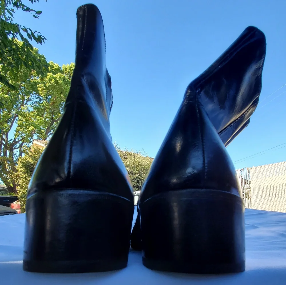 Florsheim Mens's Leather Upper Ankle Boots Size 13 D Made In India. EPWC. Black